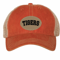 YOUTH/ADULT TIGERS Leather Patch Trucker Hat | OCCS