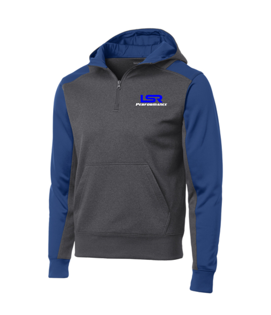 LSR ADULT SPORT-TEK COLORBLOCK 1/2-ZIP HOODED SWEATSHIRT | LSR