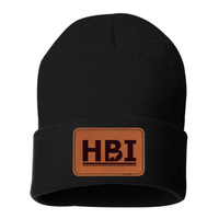 HBI LEATHER PATCH SOLID CUFF BEANIE | HBI