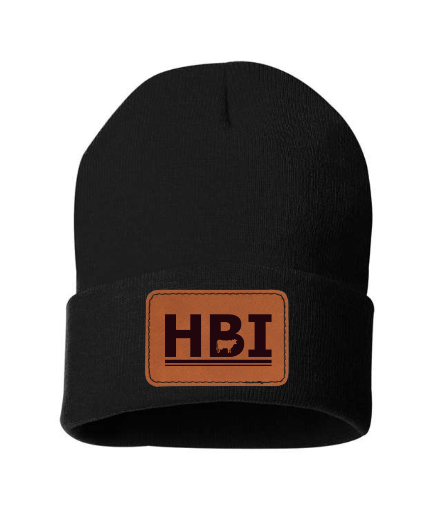 HBI LEATHER PATCH SOLID CUFF BEANIE | HBI