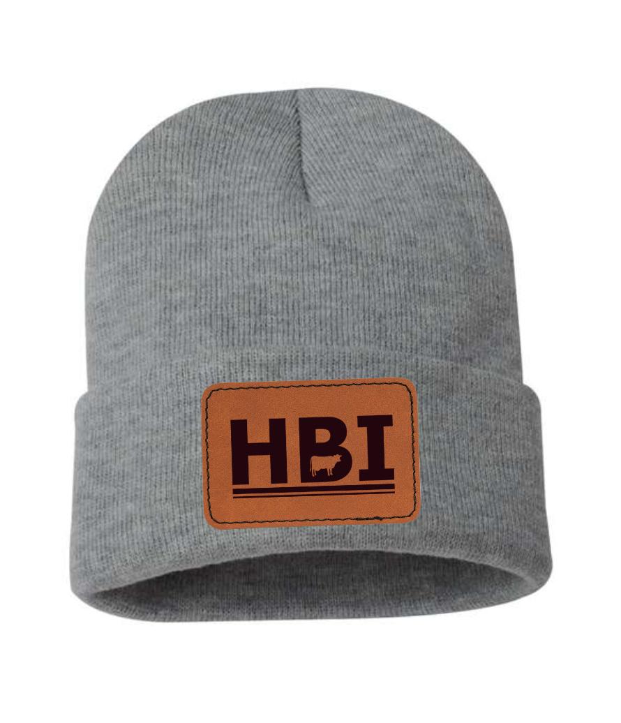 HBI LEATHER PATCH SOLID CUFF BEANIE | HBI