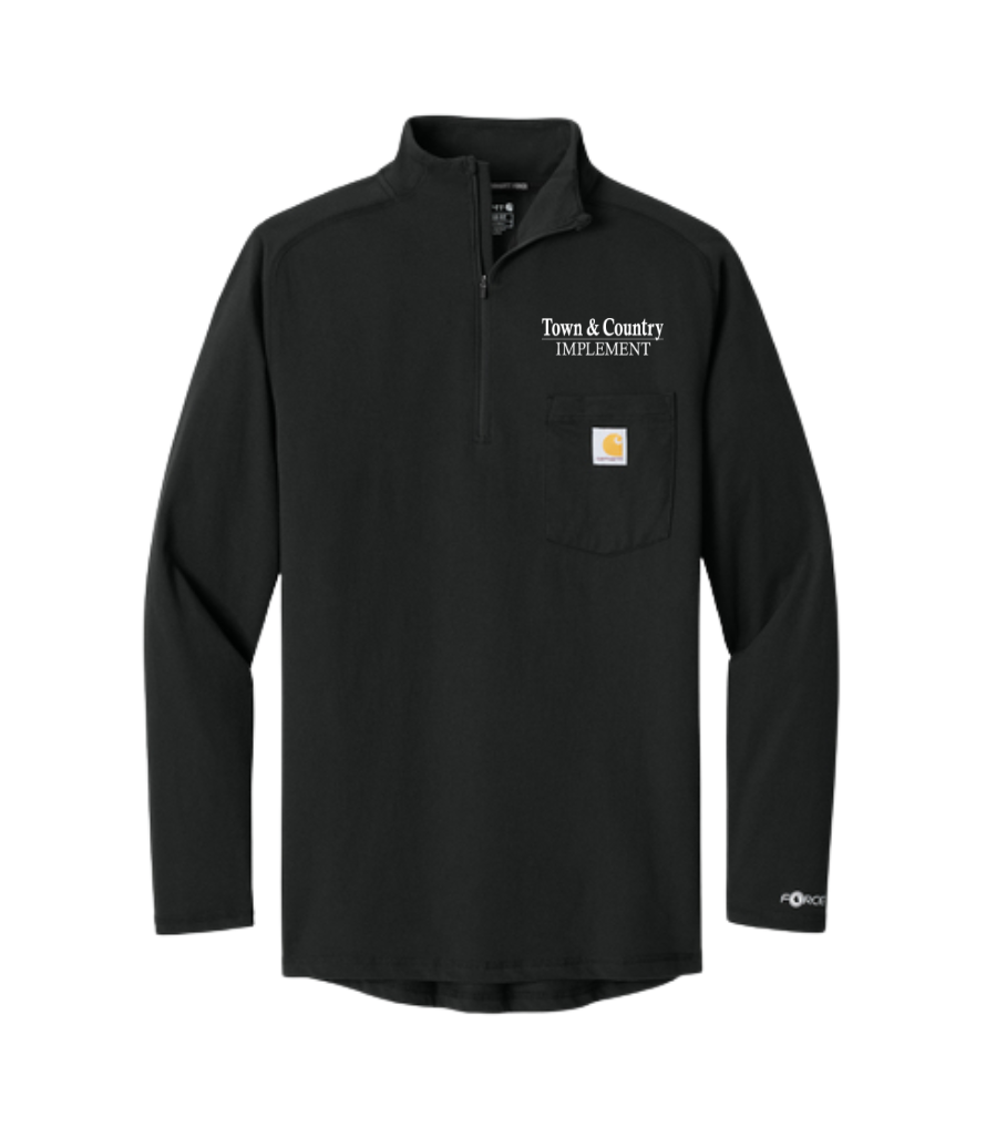TOWN & COUNTRY CARHARTT FORCE 1/4 ZIP LONG SLEEVE T-SHIRT | TCIMP