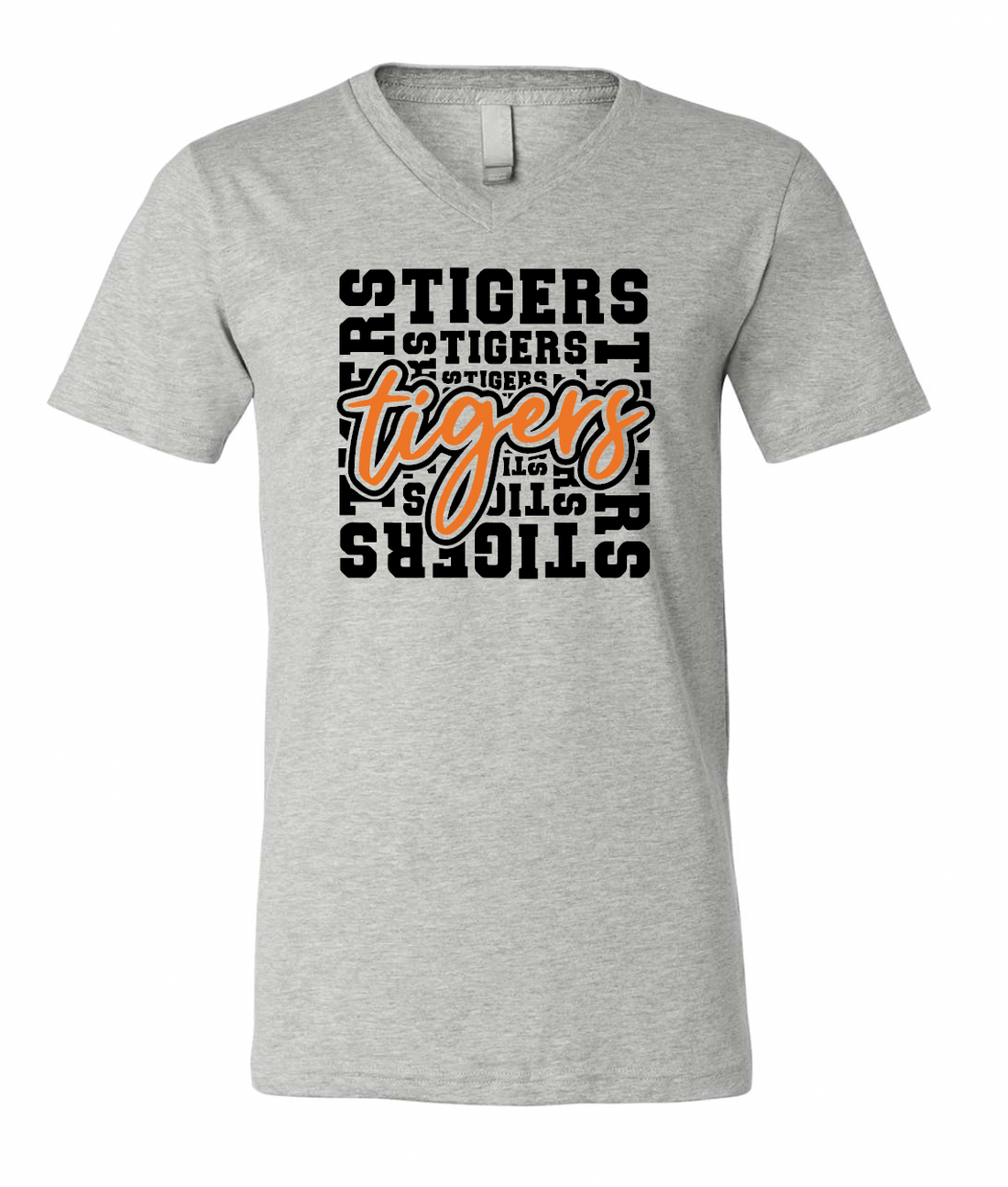 ADULT Tigers Block Bella+Canvas V-neck Short Sleeve | OCCS