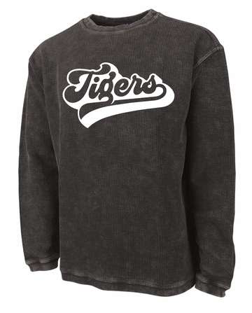 ADULT Tigers Script Ribbed Crewneck Sweatshirt | OCCS