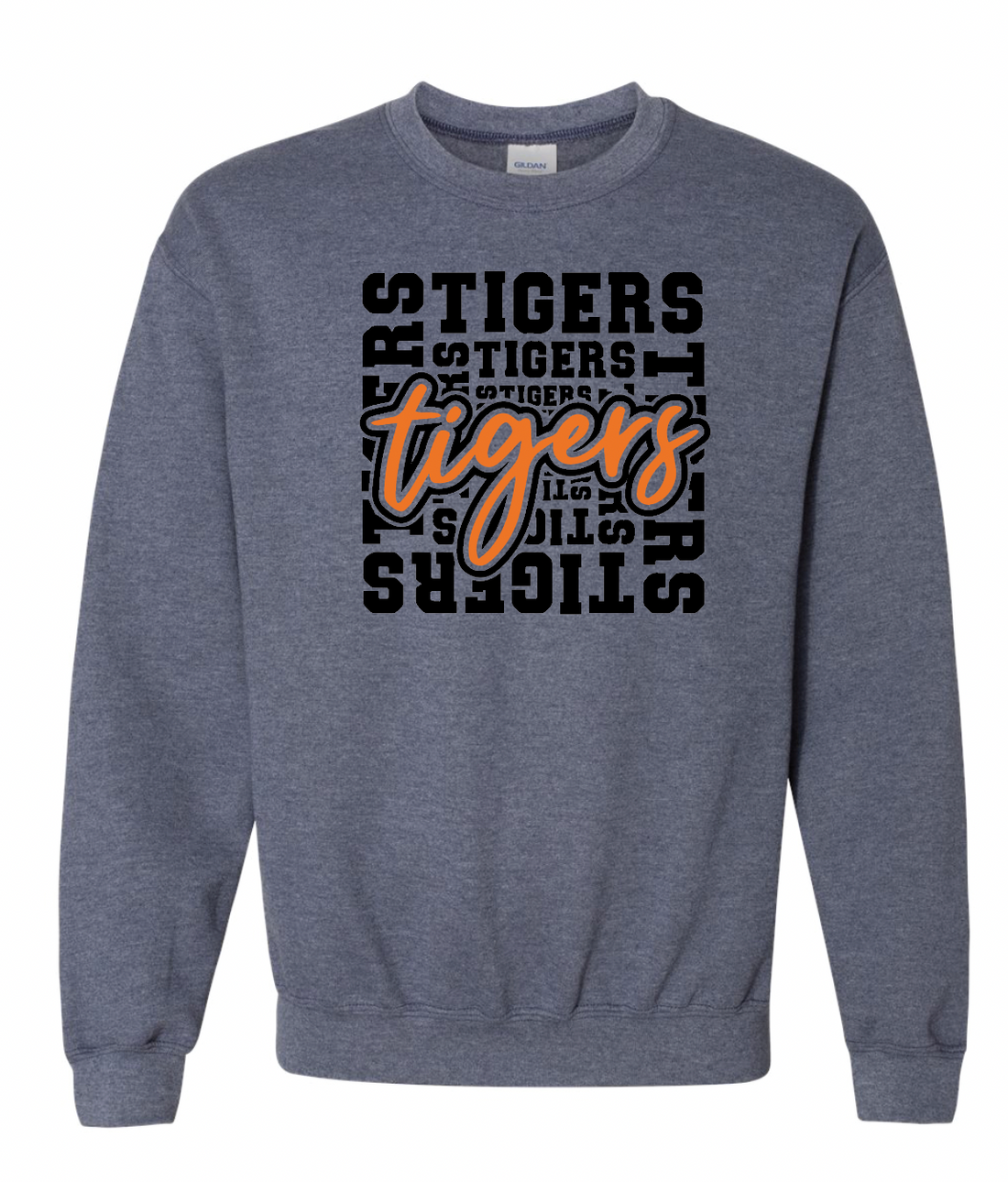 YOUTH/ADULT Tigers Block Gildan Crewneck Sweatshirt | OCCS