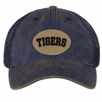 YOUTH/ADULT TIGERS Leather Patch Trucker Hat | OCCS
