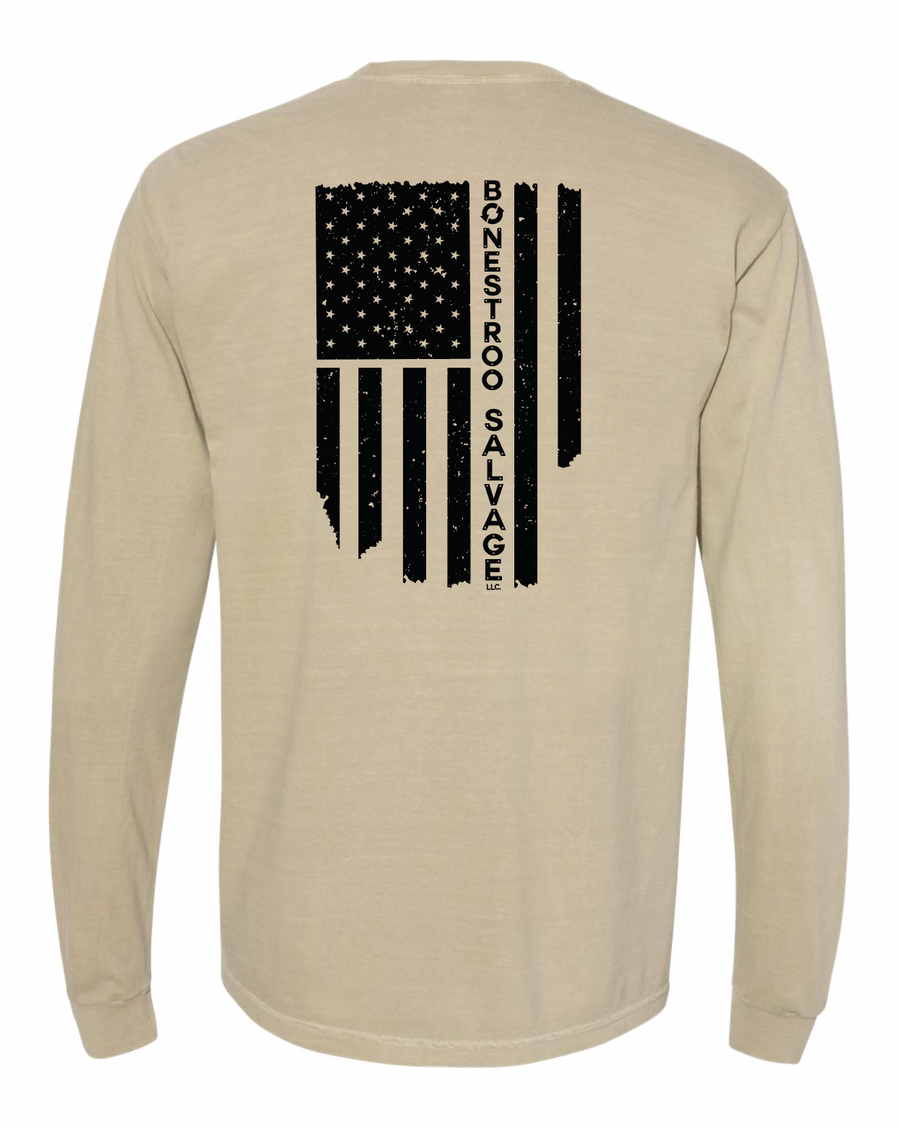 Flag Imprint Comfort Colors Long Sleeve | BONESTROO23