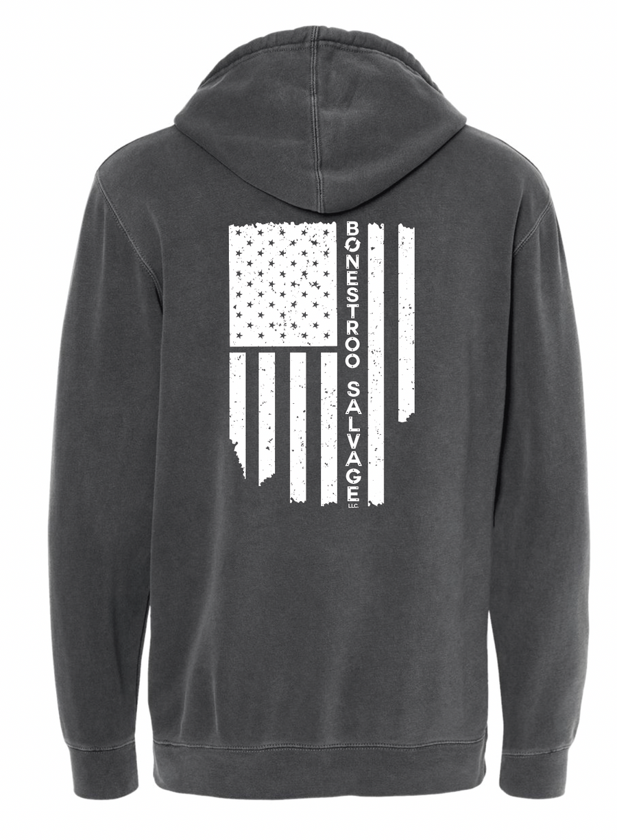 Flag Imprint Independent Hooded Sweatshirt | BONESTROO23