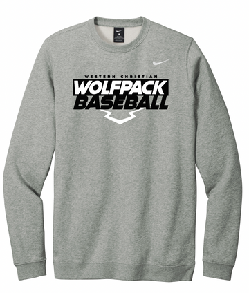 Baseball NIKE Club Fleece Crewneck Sweatshirt (Adult) | WCBALL24
