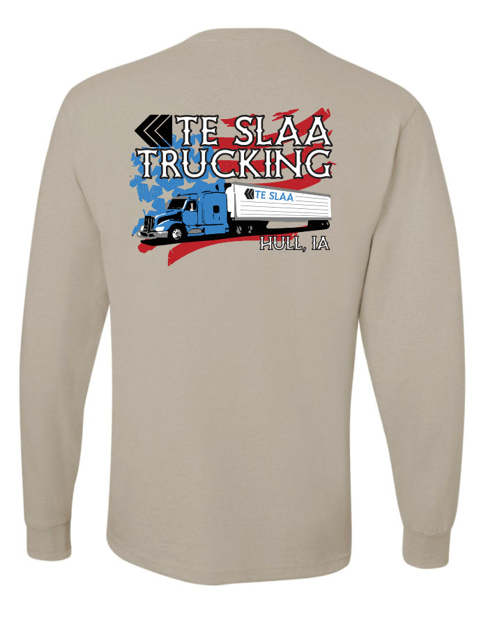 TRUCK + FLAG JERZEES LONG SLEEVE (YOUTH/ADULT) | TESLAA