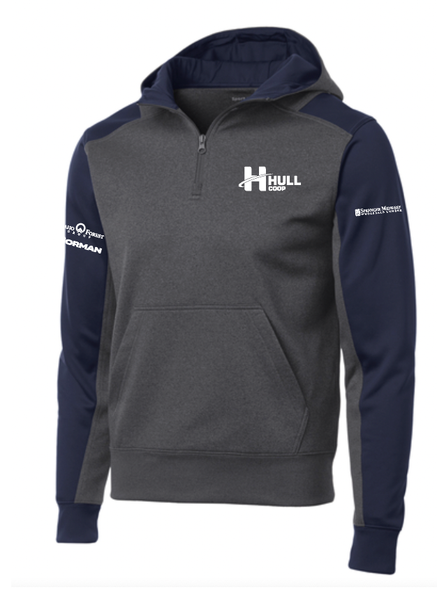 HULL COOP SPORT-TEK COLORBLOCK 1/2-ZIP HOODED SWEATSHIRT | COOP