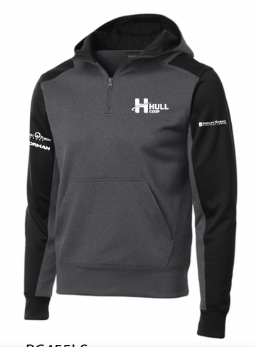 HULL COOP SPORT-TEK COLORBLOCK 1/2-ZIP HOODED SWEATSHIRT | COOP