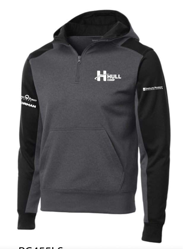 HULL COOP SPORT-TEK COLORBLOCK 1/2-ZIP HOODED SWEATSHIRT | COOP