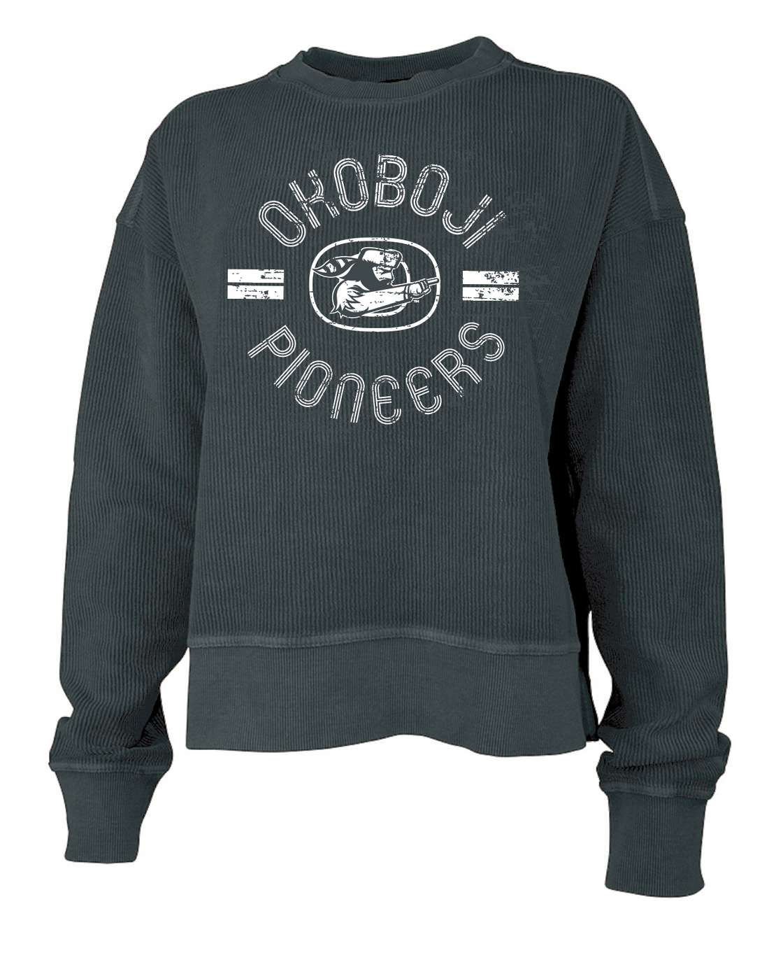 Okoboji Pioneers Ribbed Crew Crop Sweatshirt | O23