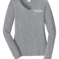 TOWN & COUNTRY WOMEN'S LONG SLEEVE FAN FAVORITE VNECK LONG SLEEVE | TCIMP