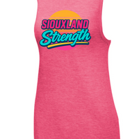 SUNSET SPORT-TEK WOMEN'S POSICHARGE TRI-BLEND WICKING TANK | SHARK26