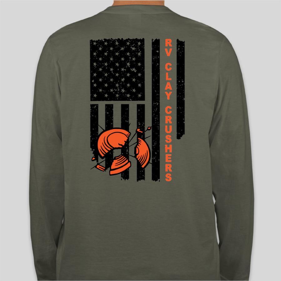 Gildan Softstyle Long Sleeve MILITARY GREEN - Clay Crushers