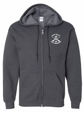 Gildan Hooded Full-Zip DARK HEATHER - Clay Crushers