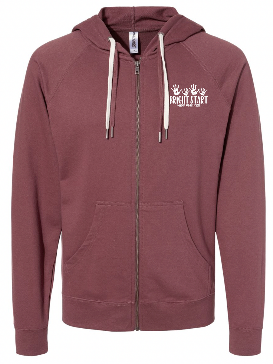 INDEPENDENT TRADING CO. LIGHTWEIGHT FULL-ZIP HOODED SWEATSHIRT - BRIGHT START