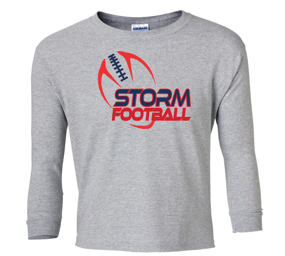 Storm Football | Gildan Ultra Cotton Long Sleeve - Youth | STORMFB23