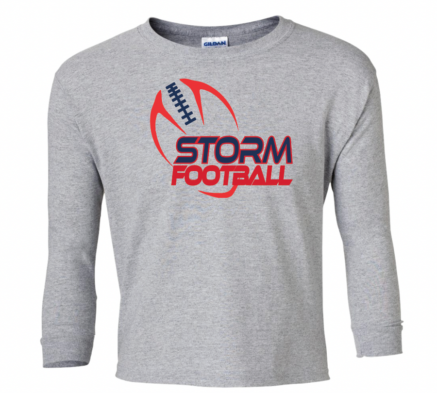Storm Football | Gildan Ultra Cotton Long Sleeve - Youth | STORMFB23